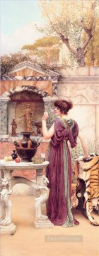  godward obras - El Santuario del Jardín Pompeya dama neoclásica John William Godward